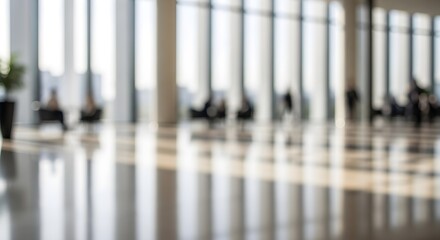 Abstract Blurry Modern Office Lobby - Corporate Business Background