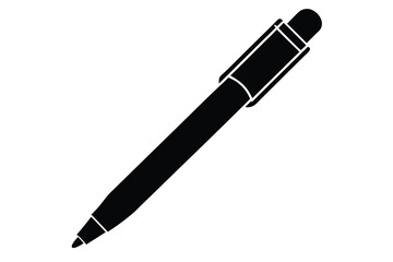 pen silhouette icon. Vector clipart black illustration design