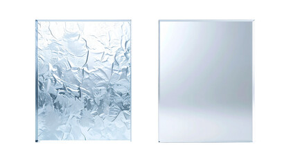  Textured Frosted Glass Effect and Smooth Frosted Glass Effect, isolated on transparent background