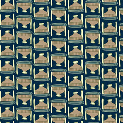 Repeating Geometric Pottery Motif pattern design
