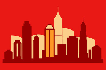 Obraz premium seattle skyline in red