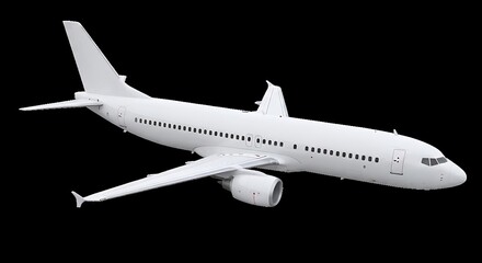 White Airplane in Flight, Focused Image.