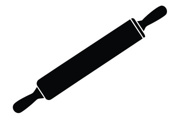 rolling pin silhouette icon. Vector clipart black illustration design
