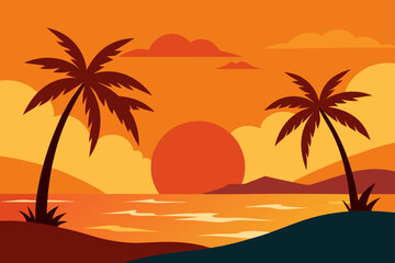 Fototapeta premium palm tree on the beach