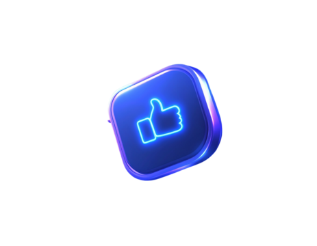 Hyper-realistic 8K angled shot of floating 3D social media icons (like, share, chat) 935286