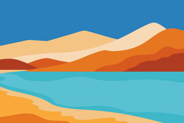 vector illustration of a beach