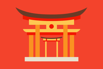 vector illustration of japanese pagoda