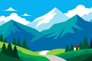 landscape with mountains