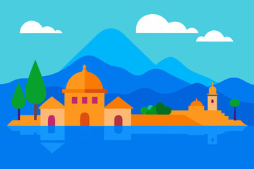 vector illustration of a mountain landscape