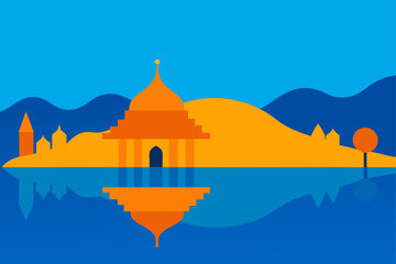 vector illustration of a temple