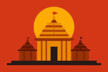 vector illustration of buddhist temple