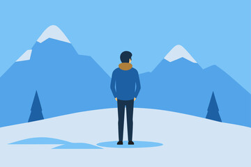 vector illustration of a mountain landscape