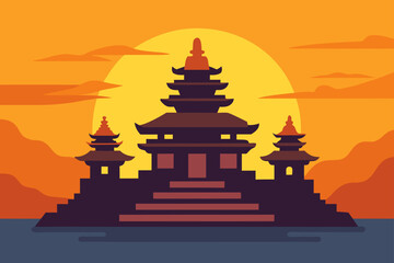 vector illustration of pagoda