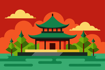 vector illustration of a park