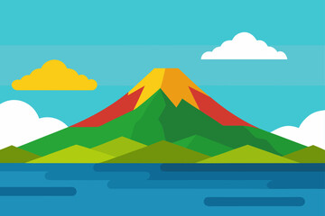 mountain landscape vector illustration