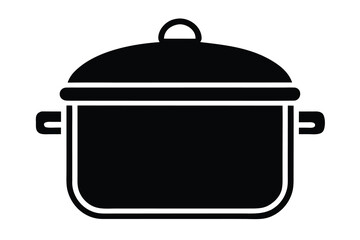 slow cooker silhouette icon. Vector clipart black illustration design