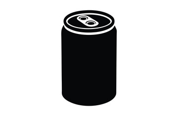 soda can silhouette icon. Vector clipart black illustration design