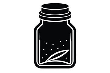 spice jar silhouette icon. Vector clipart black illustration design