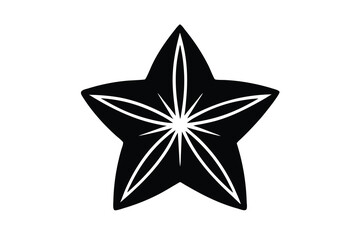 starfruit silhouette icon. Vector clipart black illustration design