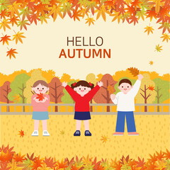 Warm color autumn illustration