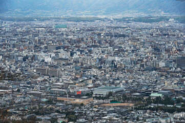 大文字山から見る日本の都、京都の景観