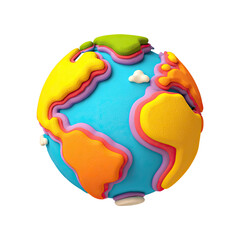 Colorful 3D stylized Earth globe