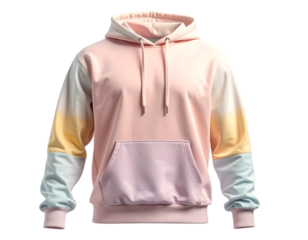 Soft Pastel Hoodie with Color Block Design and Front Pocket Feature