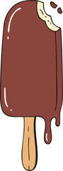 hand drawn ice cream stick isolated on transparent background vector illustration