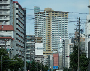 名古屋の千種区の街の高層ビルの風景