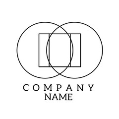 circle and square means that whatever the division, the company still has one goal. Element vector. Abstract logo.