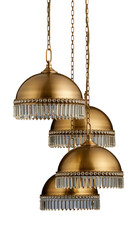 Elegant Brass Pendant Lights with Crystal Accents