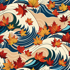 seamless-pattern-of-ukiyo-e-style-great-waves-made
