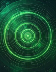 Obraz premium Abstract green concentric circles