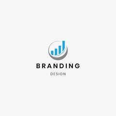 “A modern business graph logo featuring an abstract bar chart and upward arrow, symbolizing growth, success, finance, trade, and corporate analytics. 