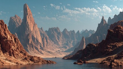 Serenity at the Edge of the World: Mountain Lake Reflection Under the Skies
