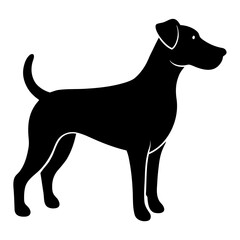 Dog Silhouette Illustration on White Background