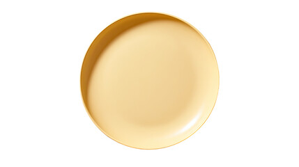 Empty pale yellow round plate