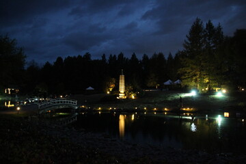 Garden At Night, U of A Botanic Gardens, Devon, Alberta
