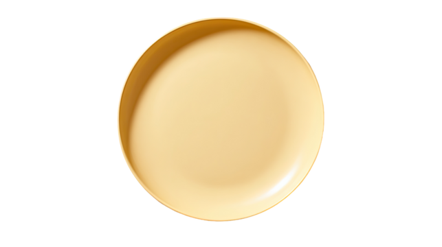 Empty pale yellow round plate