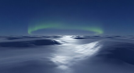 Fototapeta premium Surreal Northern Lights Display Above Frozen Landscape Underneath Starry Night