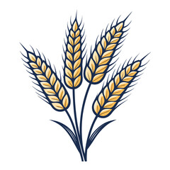 Crisp Create Bold Stroke Wheat Grain Whit High-Quality Stock Image