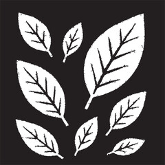 vector illustration of black and white leaves abstract background