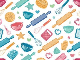 Bakery Utensils Seamless With Bold Premium Digital Asset Perfect for Editorial Content