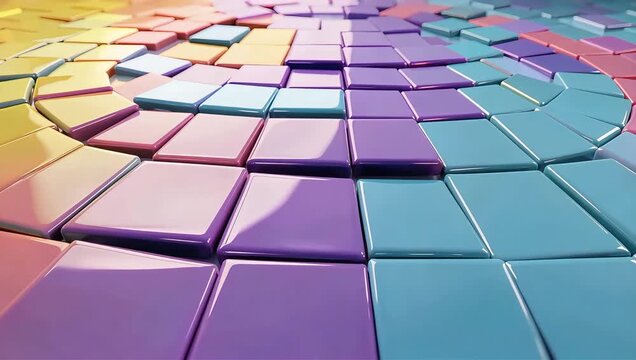Vibrant Palette Animated Mosaic Background with Dynamic Geometric Patterns