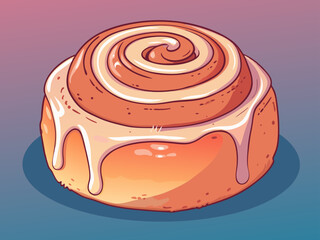 Elegant Bold Cinnamon Roll With Glowin High-Quality Stock Image