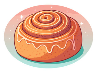 Elegant Bold Cinnamon Roll With Glowin High-Quality Stock Image