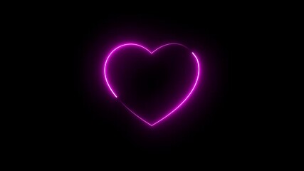 heart love pop art style icon. Abstract neon heartbeat signal icon animation, love heartbeat animation on black background. Valentine's Day indicate. Love One line drawing concept, valentine day 4k vi - Powered by Adobe