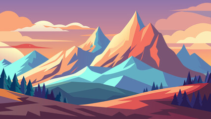 mountain-landscape-with-flat-pastel-colors--------