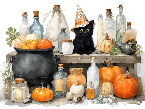 ハロウィンの水彩画」の写真素材 | 107,233件の無料イラスト画像