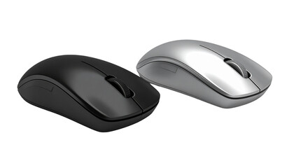  Sleek Wireless Mouse with Ergonomic Design and Matte Black Variation, isolated on transparent background